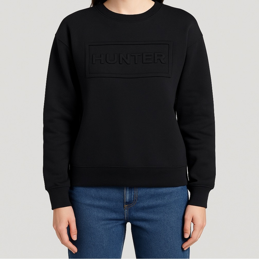 Hunter for Target Black Crewneck Sweatshirt Logo Embossed Women’s size M(A121✨